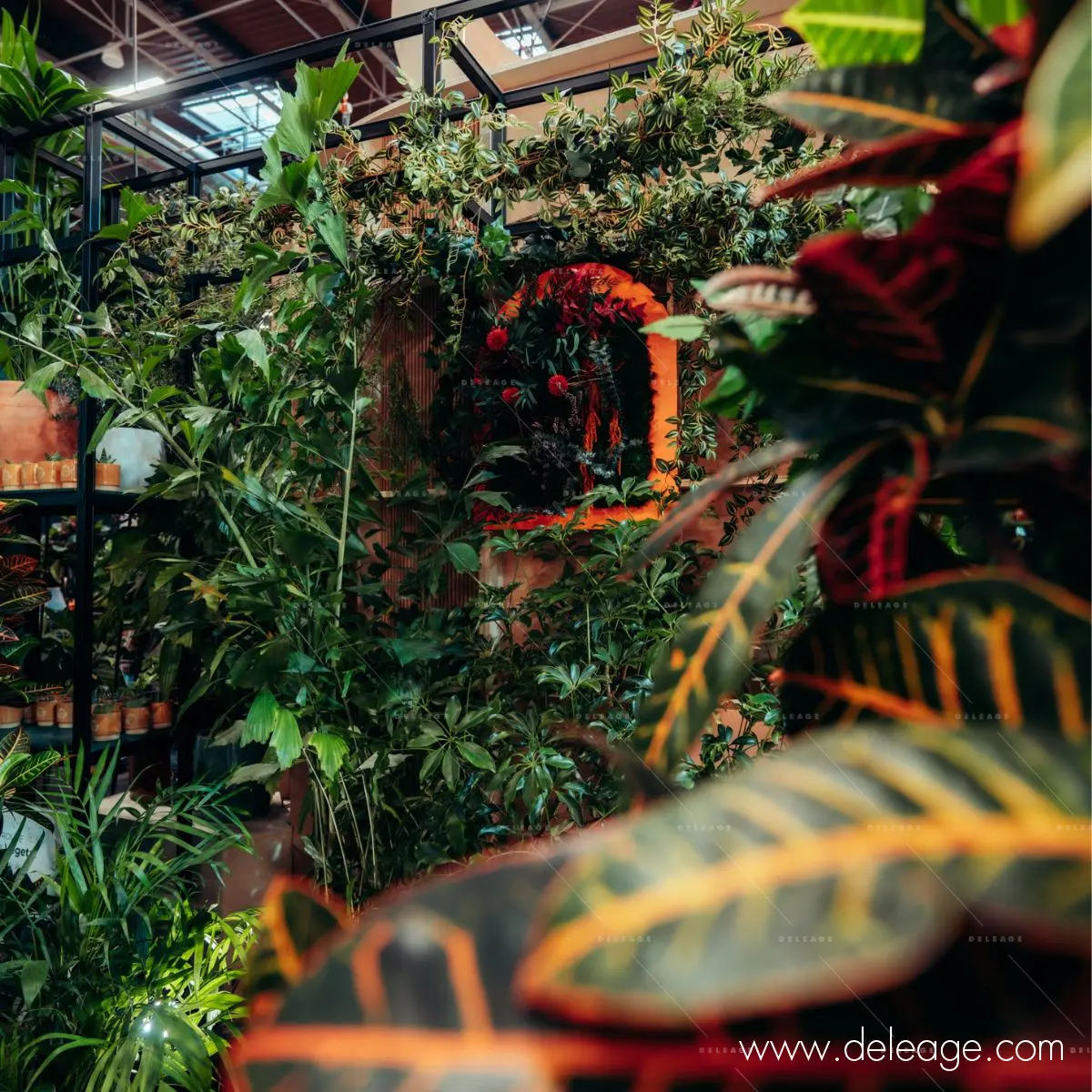 2-stand-evenementiel-sur-mesure-captain-vegetal-workspace-2026-interieur Espace intérieur — barres T3, mur végétal XXL et pergola